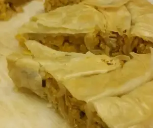 Filo pie with pumpkin