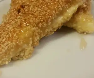 Feta Saganaki- sesame fried feta